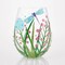 Lolita Glass Dragonfly Stemless Hand Painted Wine Glass 5in H